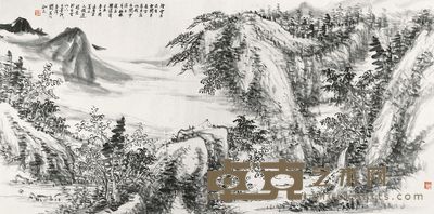 区广安 2009年作 烟云幽林 镜心 69.5×139.5cm