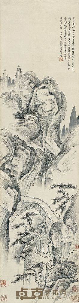 张风 重峦叠嶂 立轴 113×29.5cm