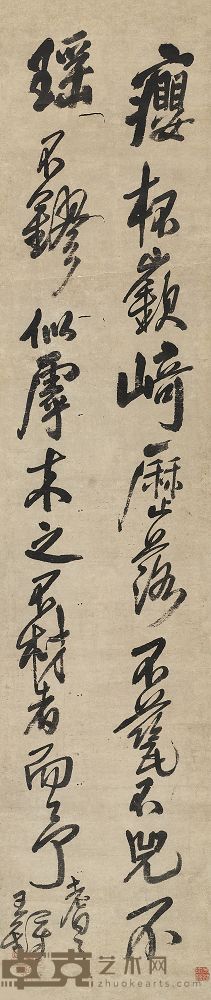 王铎 行草书 立轴 136×29cm