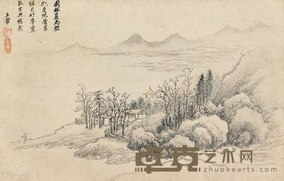 王翚 夏雨初歇 立轴 22×34.5cm