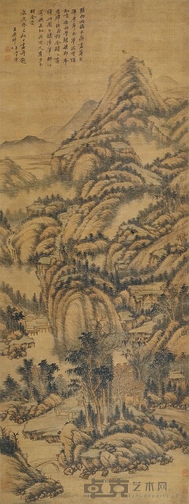 王原祁 1713年作 溪山清远 立轴 142×53cm