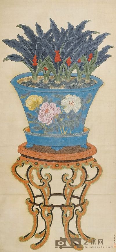 杨大章 万年青 立轴 169×78.5cm