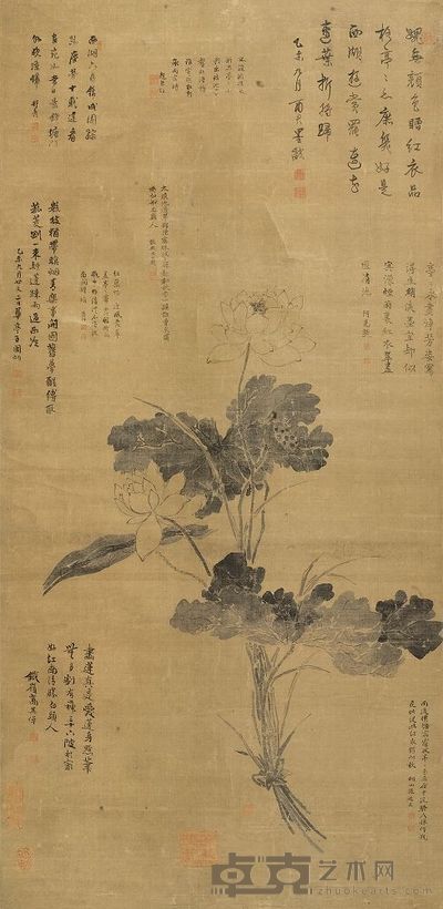 蒋廷锡 1715年作 西湖莲香 立轴 148×72.5cm