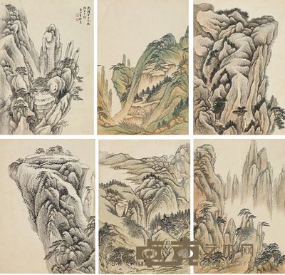 董邦达 1744年作 烟岚幽壑 册页 (十开) 28×19.5cm×10