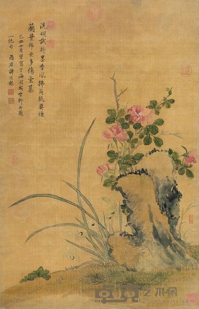 蒋廷锡 1709年作 空谷幽兰 立轴 67.5×43cm