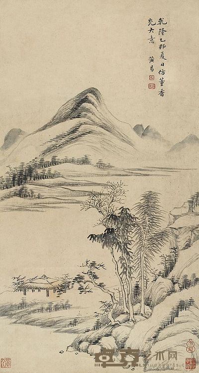 黄易 1795年作 仿董香光笔意 立轴 61×32.5cm