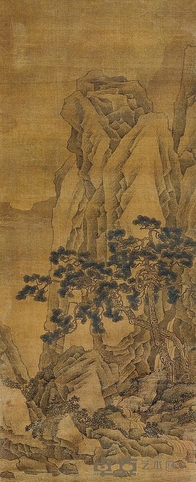 无款 空山秋林 立轴 99×40cm