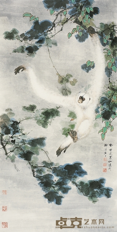 颜伯龙 1938年作 梅雀图 立轴 53×58cm