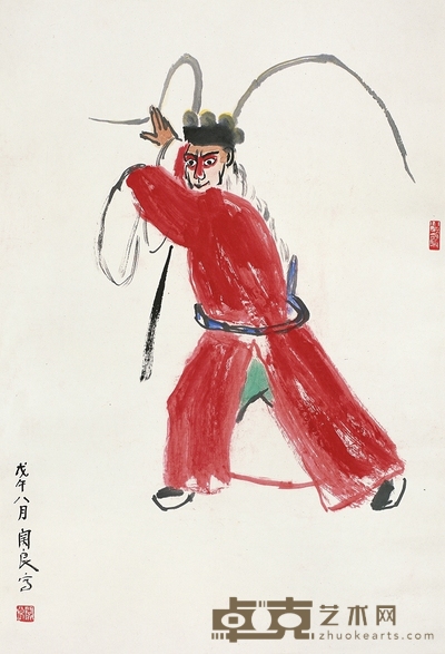 关良 1978年作 孙悟空 立轴 67×45cm