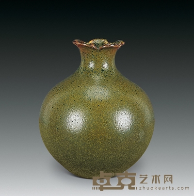 清 茶叶末釉石榴尊 高8.5cm