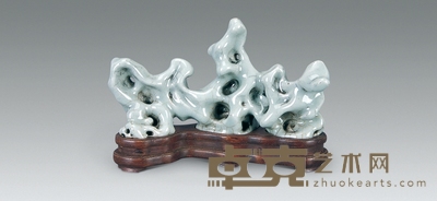 清中期 仿哥釉太湖石形笔山 长15.5cm