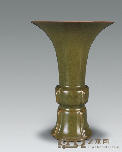 清乾隆 茶叶末釉出戟花觚 高20.5cm