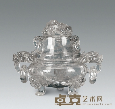 清 水晶香炉 高15cm