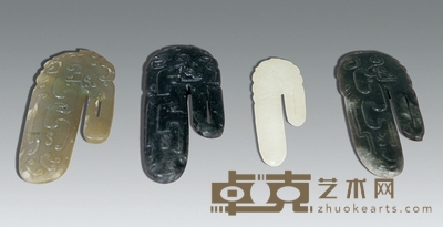 清 手卷玉别子 （四个） 长7cm