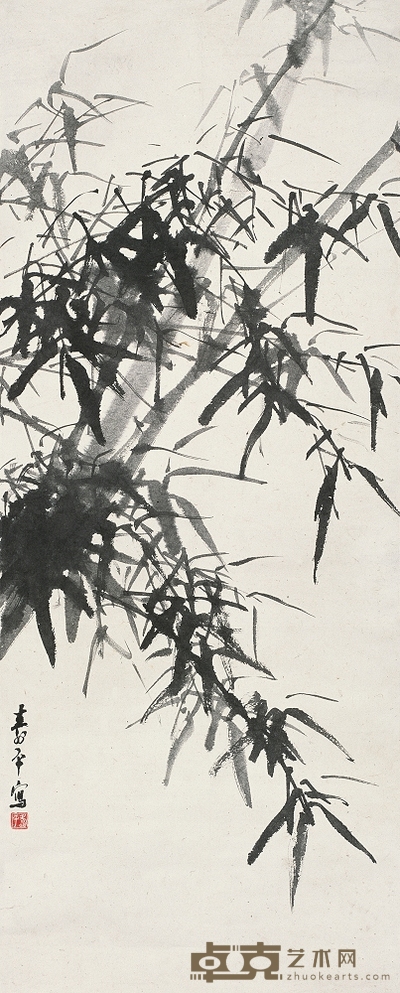 董寿平 墨竹 立轴 110×44.5cm