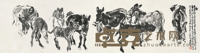 黄胄 群驴图 镜心 50×190cm