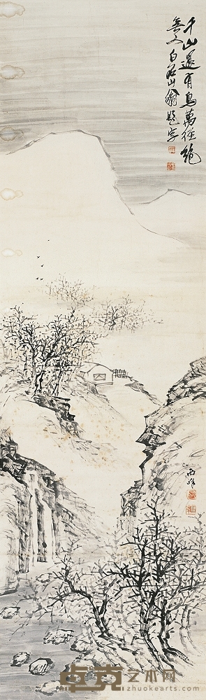 西峰 雪山 立轴 160.5×47cm