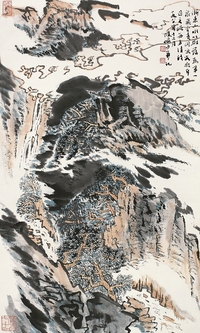 陆俨少 1980年作 山水 立轴