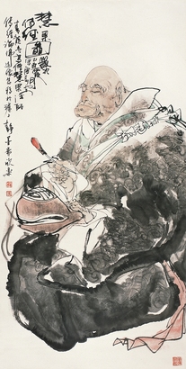 马欣乐 2005年作 慧果传经图 立轴