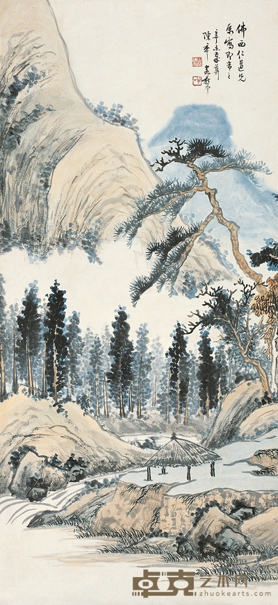 陈半丁 1931年作 山水 立轴 73×33.5cm