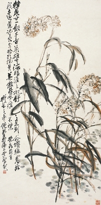 赵云壑 1923年作 芦苇 立轴