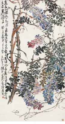 赵云壑 1923年作 紫藤 立轴