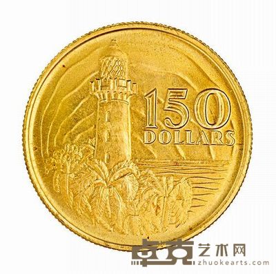 1969年新加坡被发现一百五十周年开埠纪念金币一枚