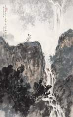 李山 戊午(1978年)作 王维诗意 立轴