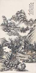 吴徵 辛酉(1921年)作 古木苍山图 立轴