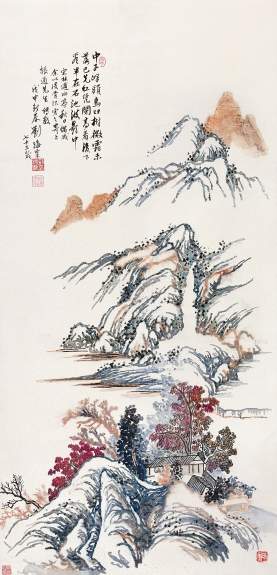 刘海粟 戊申(1968年)作 林逋诗意 立轴123×59cm