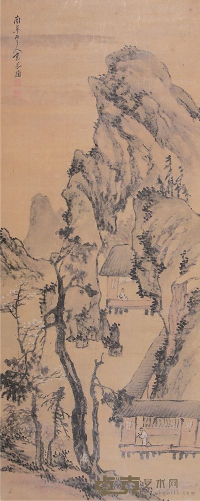 高凤翰绢本山水立轴 115×46
