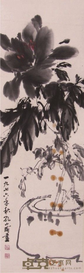 孔小瑜花卉立轴 86×26