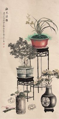 孔小瑜花卉立轴