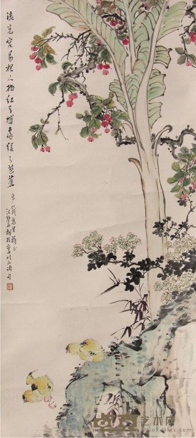 胡振花鸟立轴 95×43