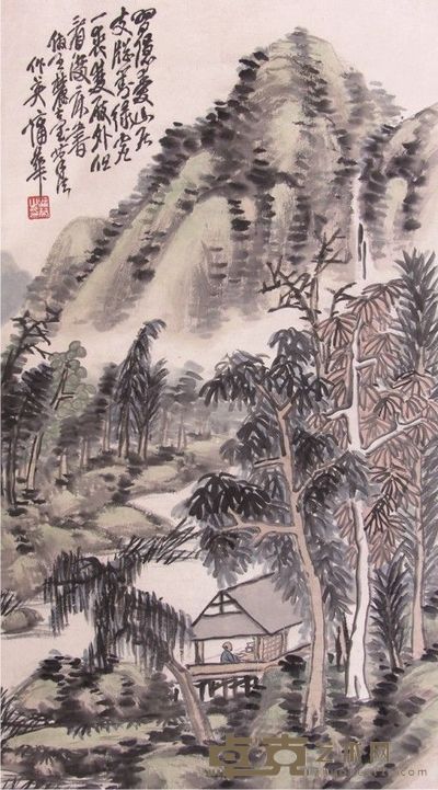 蒲华山水立轴 86×47