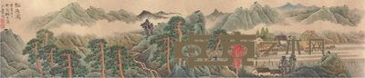 宋玉麟山水镜片 23×103