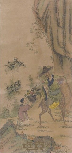 丁观鹏人物立轴 83×40