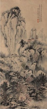 王石谷山水立轴