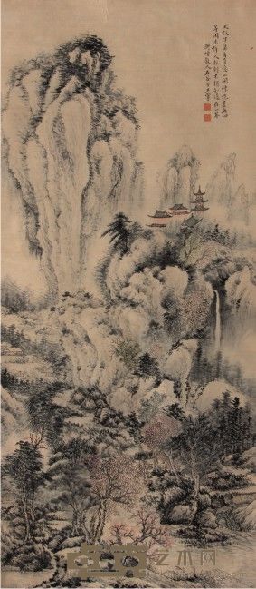 王石谷山水立轴 126×64