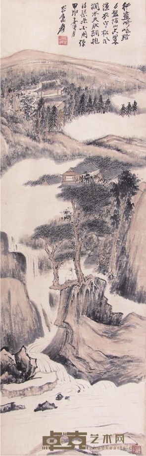 张大千山水立轴 97×31