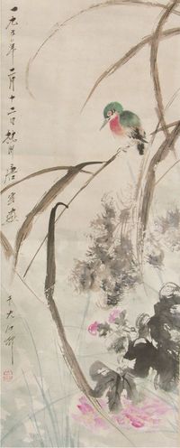 唐云花鸟立轴