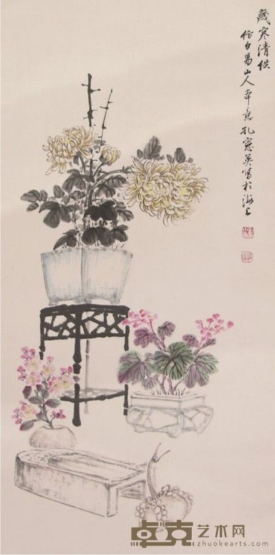 孔小瑜清供图立轴 98×49