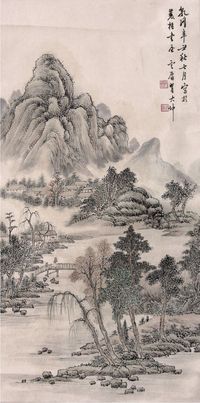翟大坤山水立轴