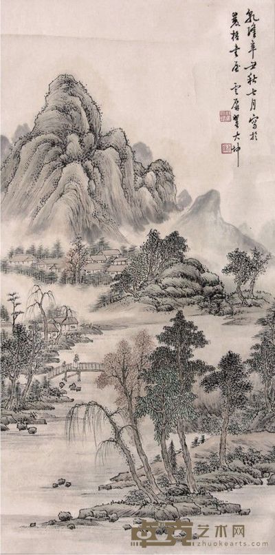 翟大坤山水立轴 67×34