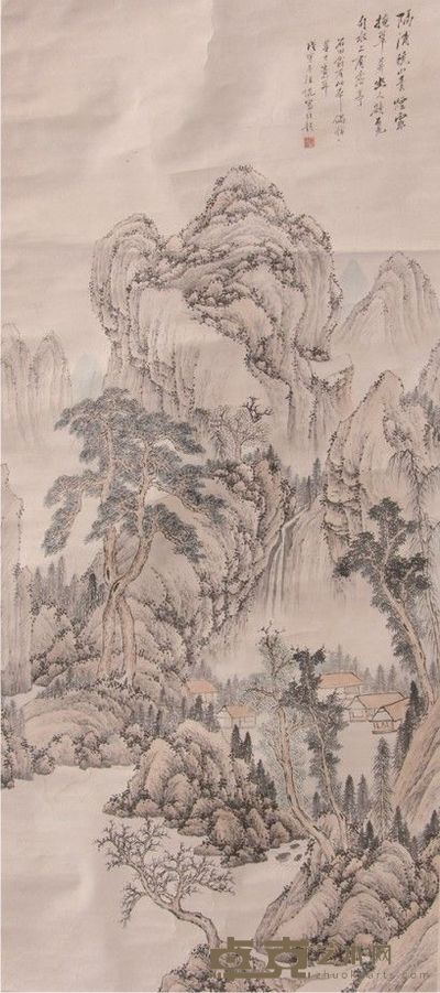 汪琨山水立轴 154×71