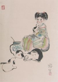 程十发人物立轴