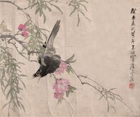 朱梦庐花鸟镜片