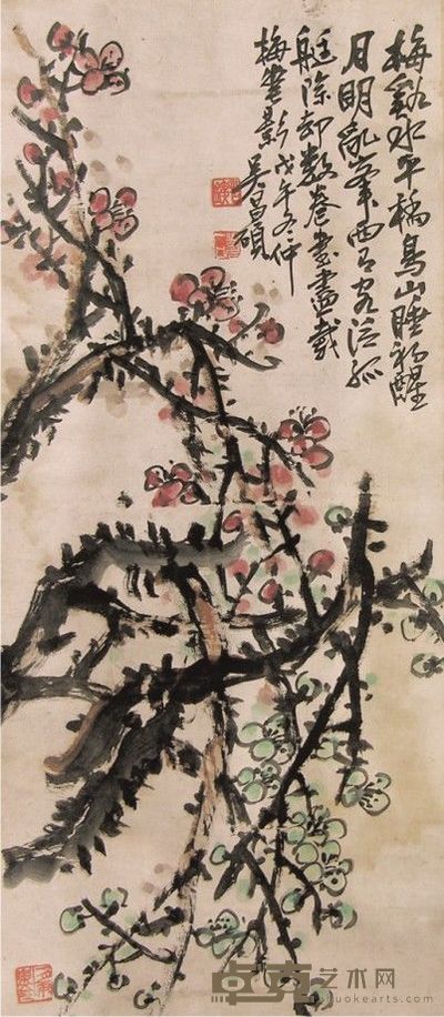 吴昌硕梅花立轴 54×28
