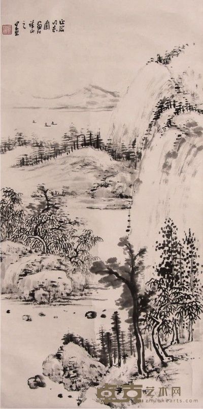 胡若思山水立轴 97×48
