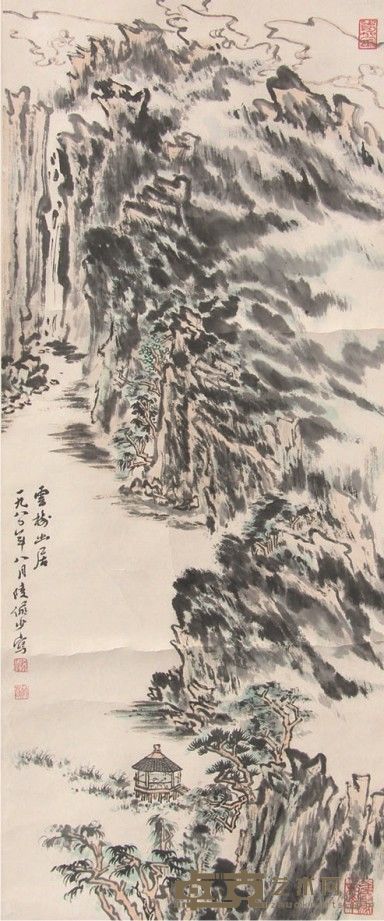 陆俨少山水立轴 96×40